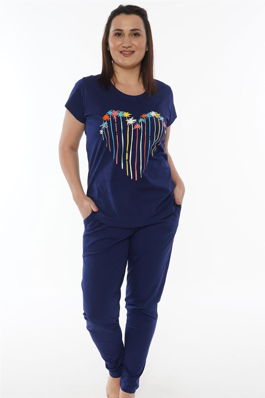 Vienetta Kadın Kısa Kollu Battal Pijama Takımı