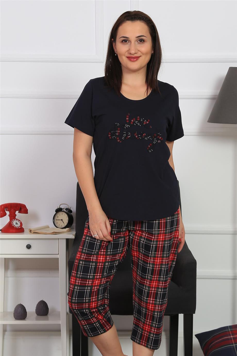 Vienetta Kadın Kısa Kollu Battal Pijama Takımı