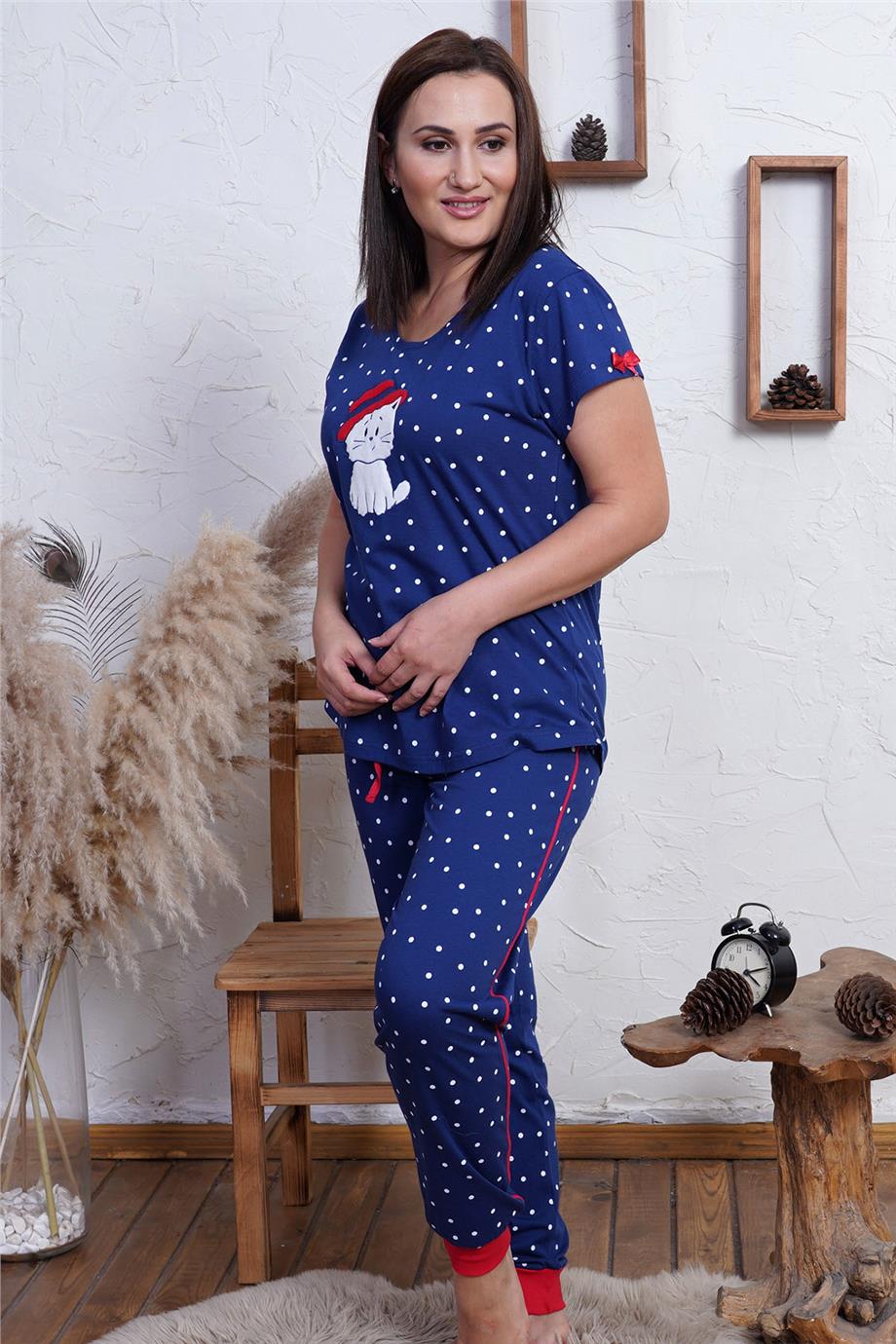 Vienetta Kadın Kısa Kollu Battal Pijama Takımı