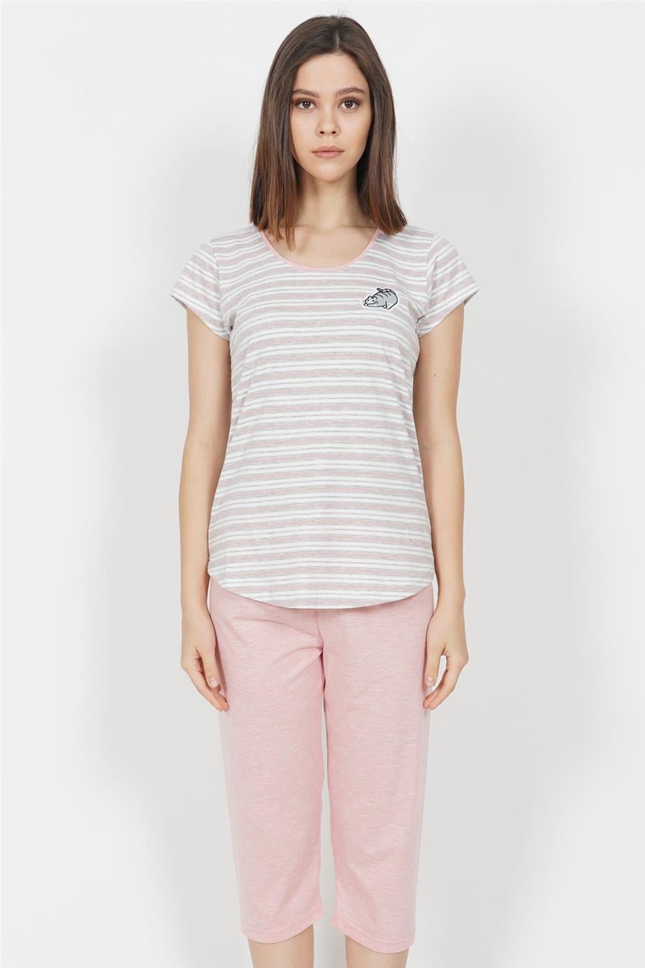 Vienetta Kadın Kısa Kollu Caprı Pijama Takımı