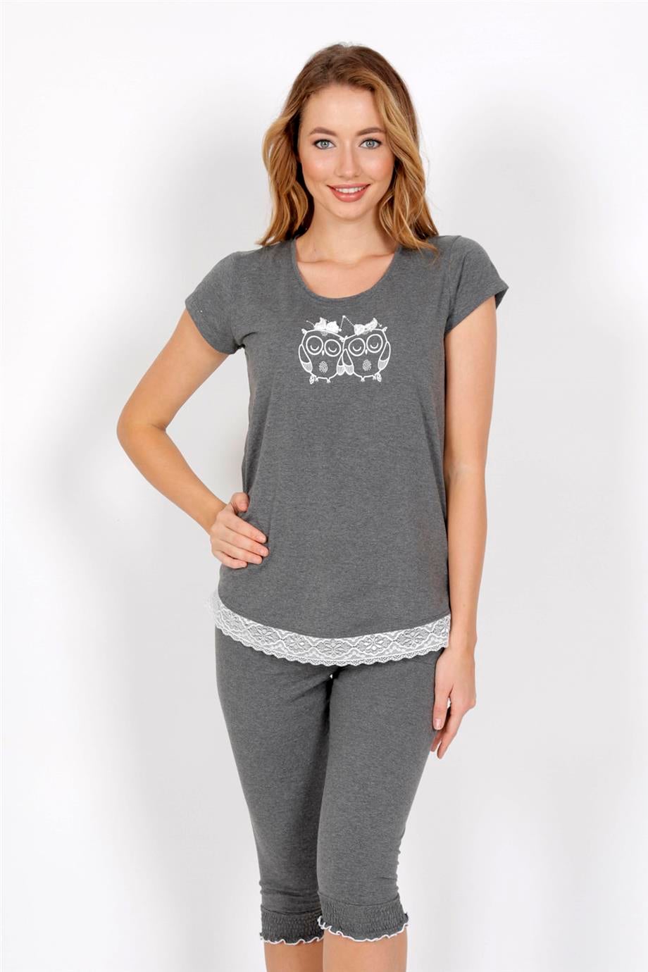 Vienetta Kadın Kısa Kollu Caprı Pijama Takımı