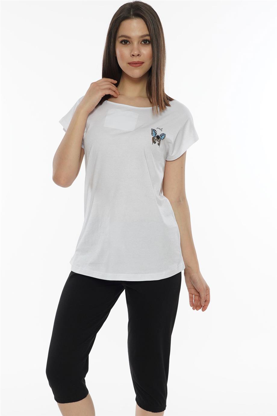 Vienetta Kadın Kısa Kollu Caprı Pijama Takımı