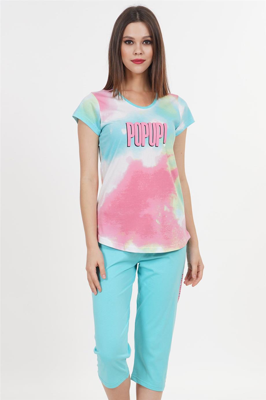 Vienetta Kadın Kısa Kollu Caprı Pijama Takımı