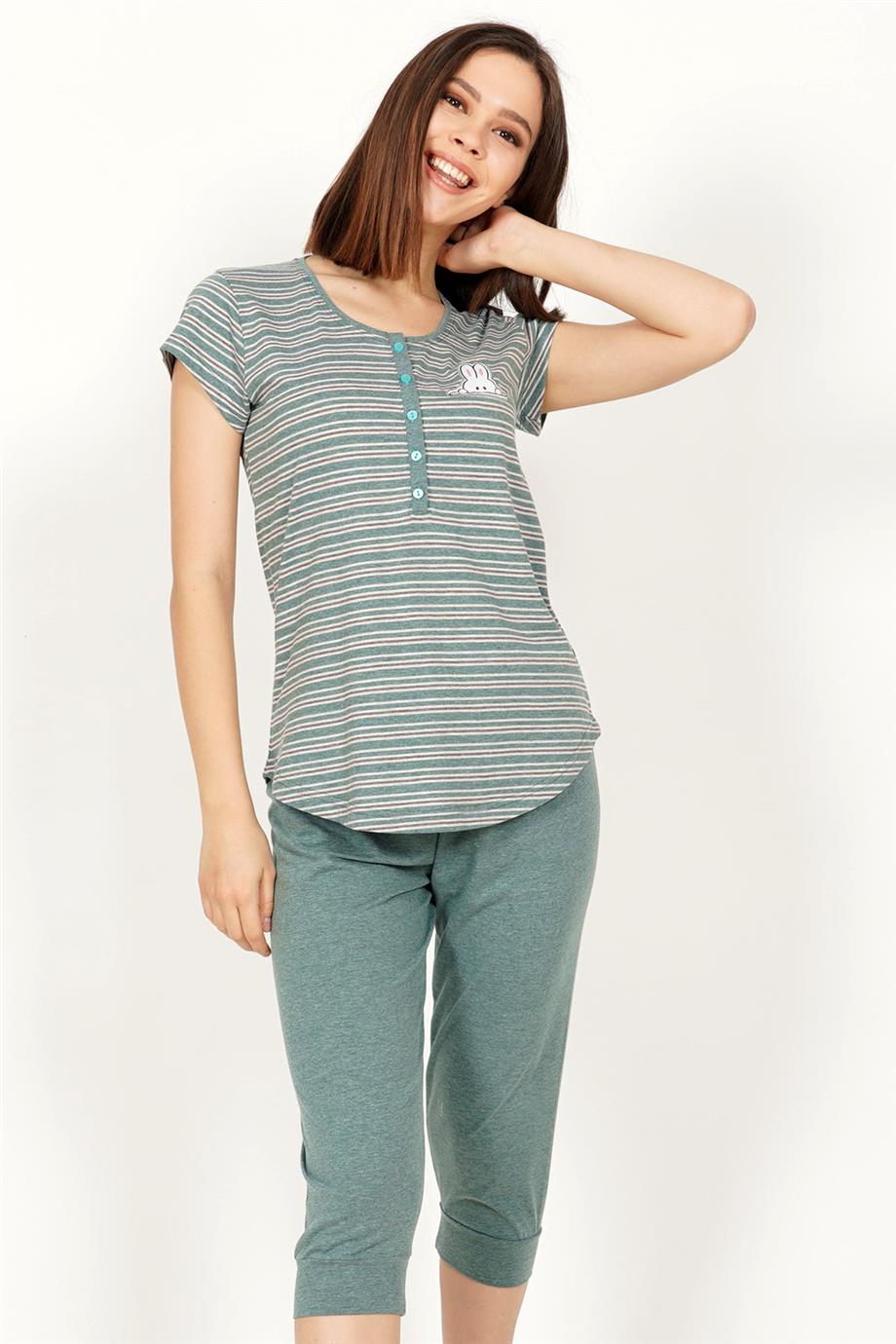 Vienetta Kadın Kısa Kollu Caprı Pijama Takımı