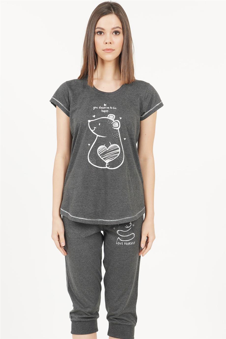 Vienetta Kadın Kısa Kollu Caprı Pijama Takımı