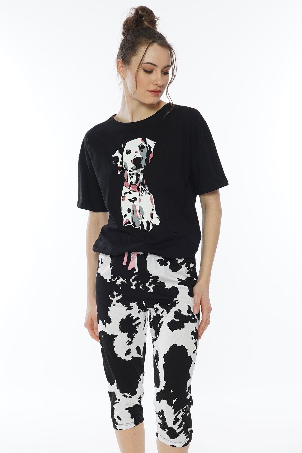 Vienetta Kadın Kısa Kollu Caprı Pijama Takımı