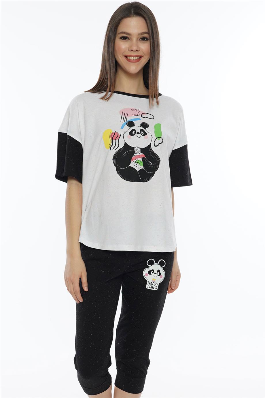 Vienetta Kadın Kısa Kollu Caprı Pijama Takımı