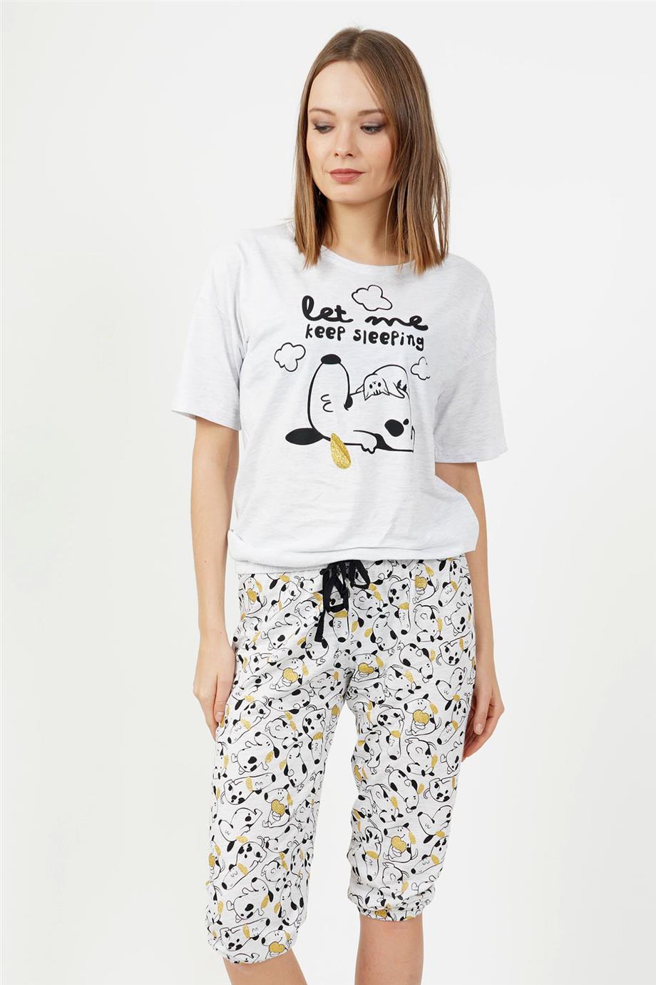 Vienetta Kadın Kısa Kollu Caprı Pijama Takımı