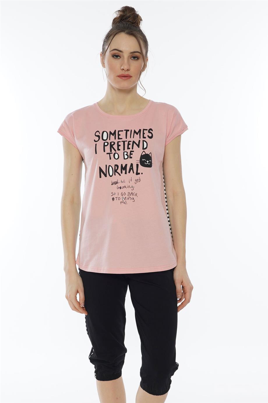 Vienetta Kadın Kısa Kollu Caprı Pijama Takımı