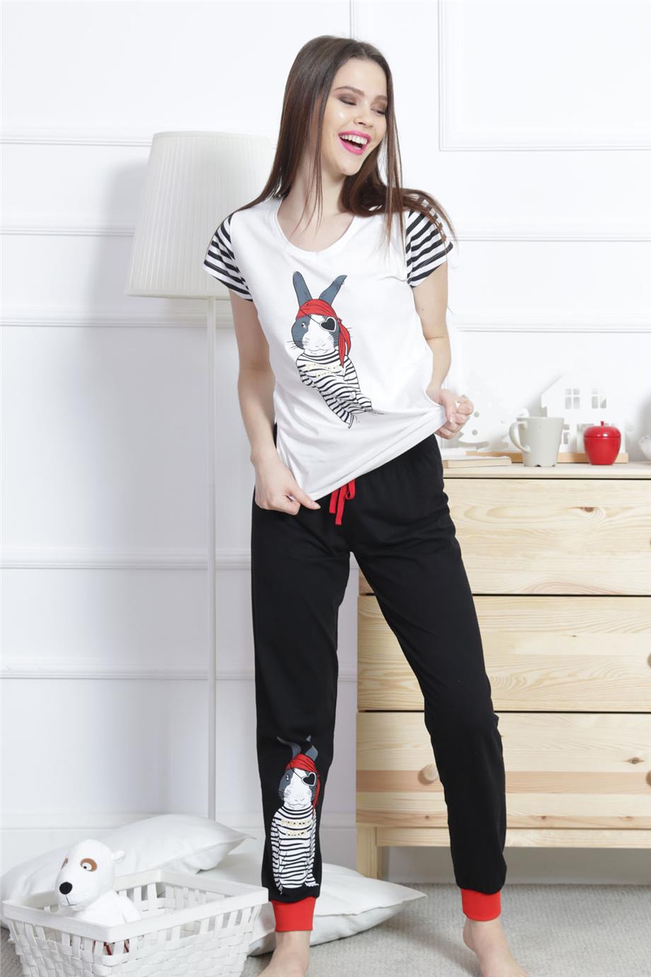 Vienetta Kadın Kısa Kollu Pijama Takımı