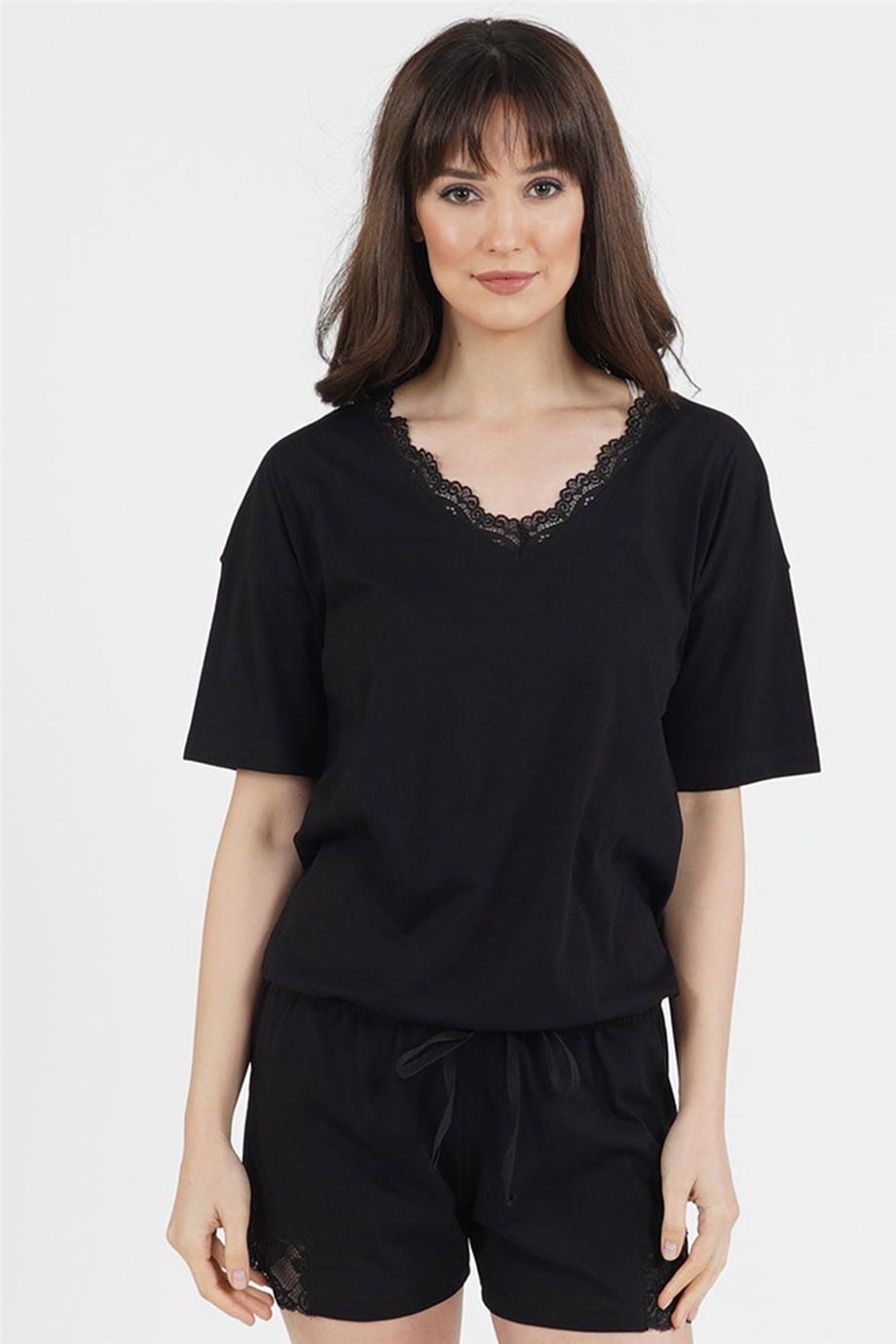 Vienetta Kadın Kısa Kollu Şortlu Pijama Takımı