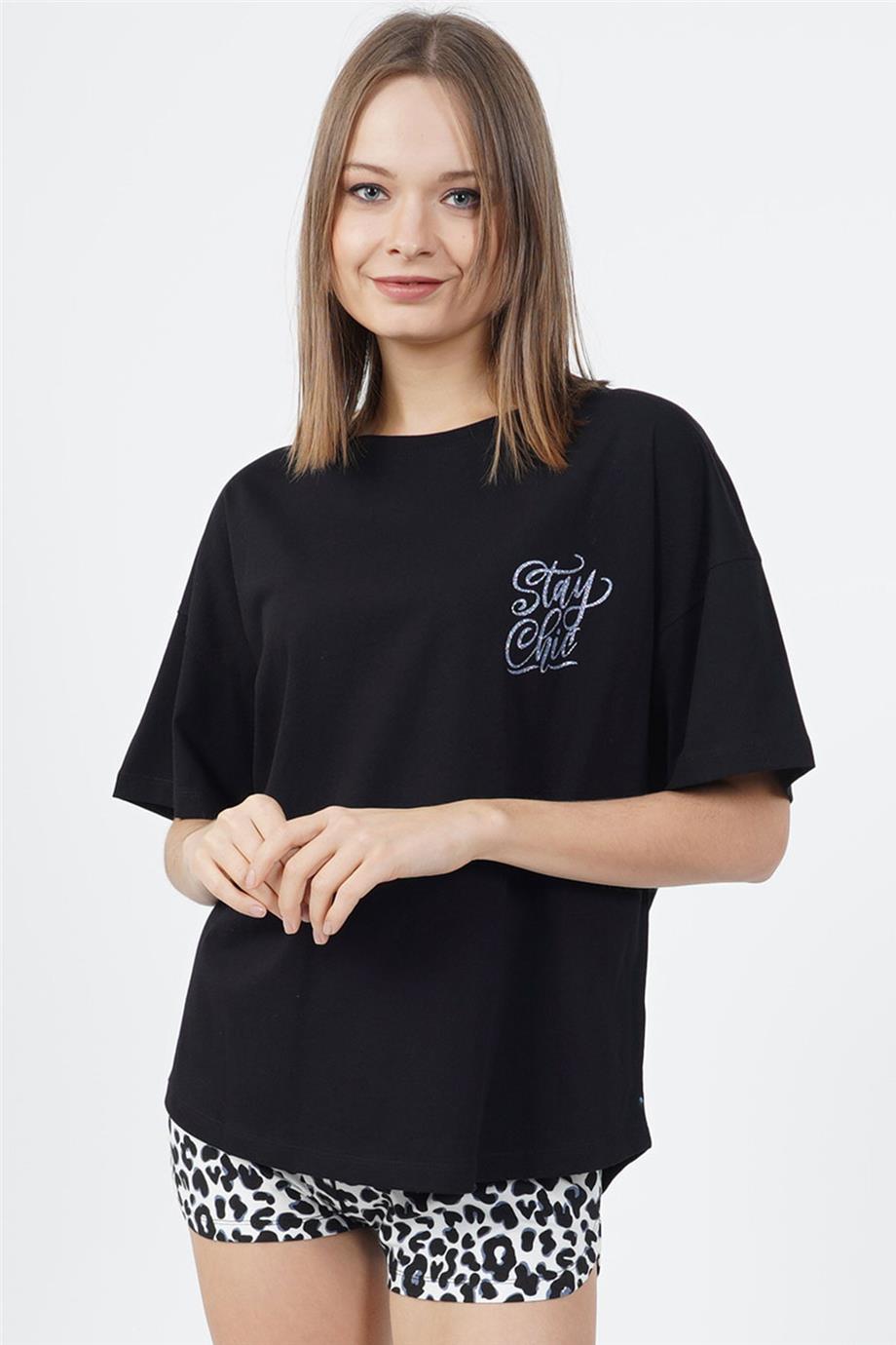 Vienetta Kadın Kısa Kollu Şortlu Pijama Takımı