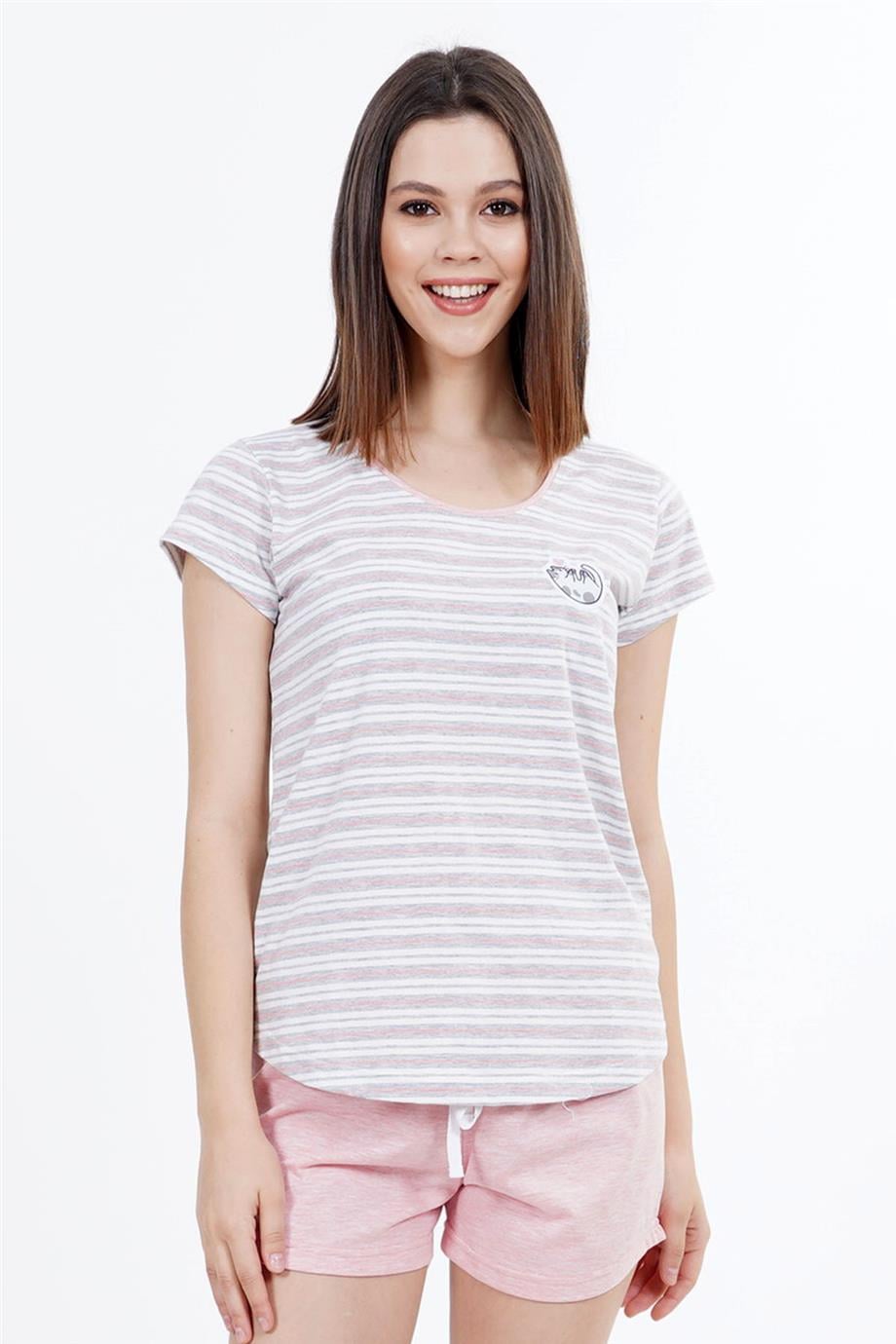 Vienetta Kadın Kısa Kollu Şortlu Pijama Takımı