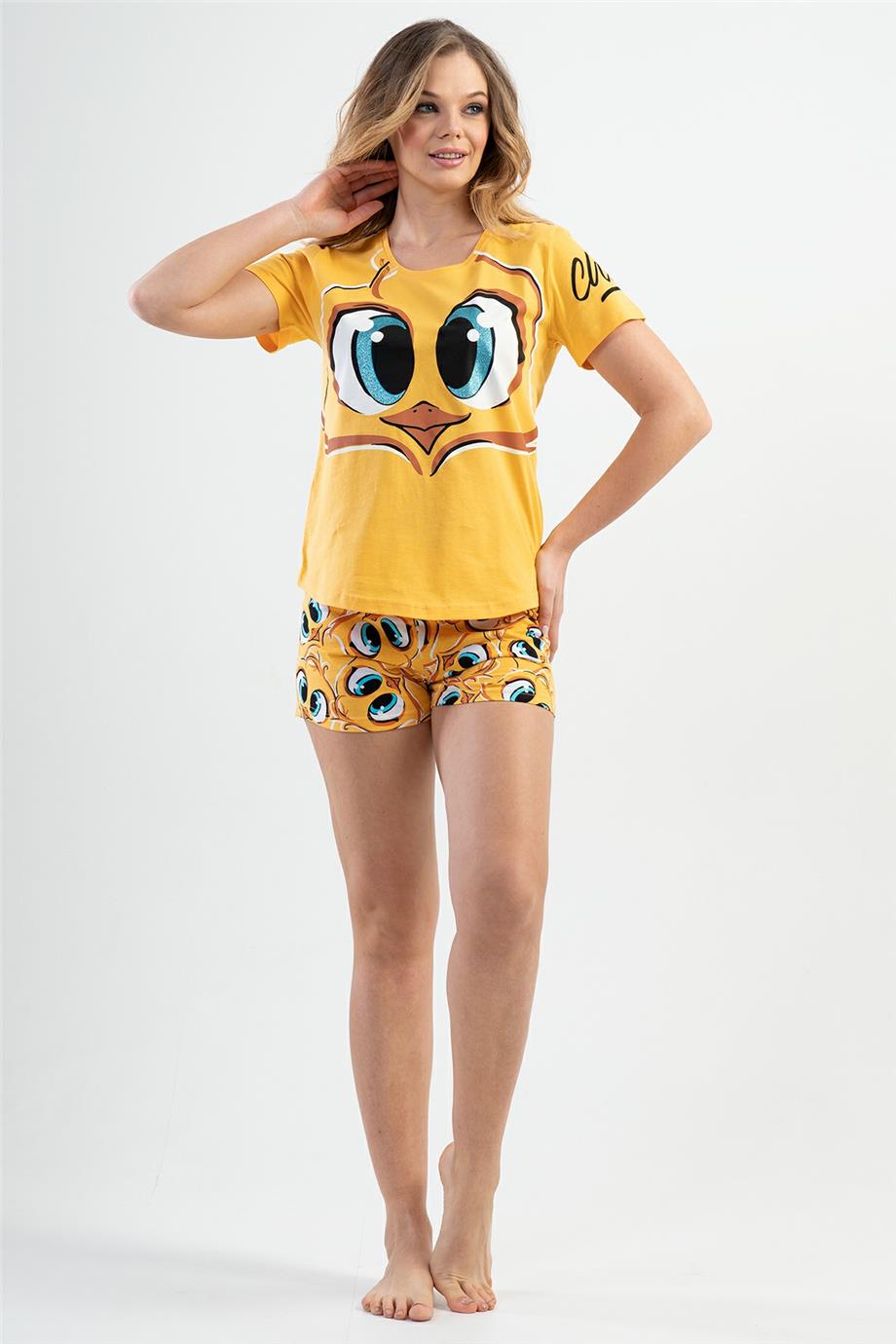 Vienetta Kadın Kısa Kollu Şortlu Pijama Takımı