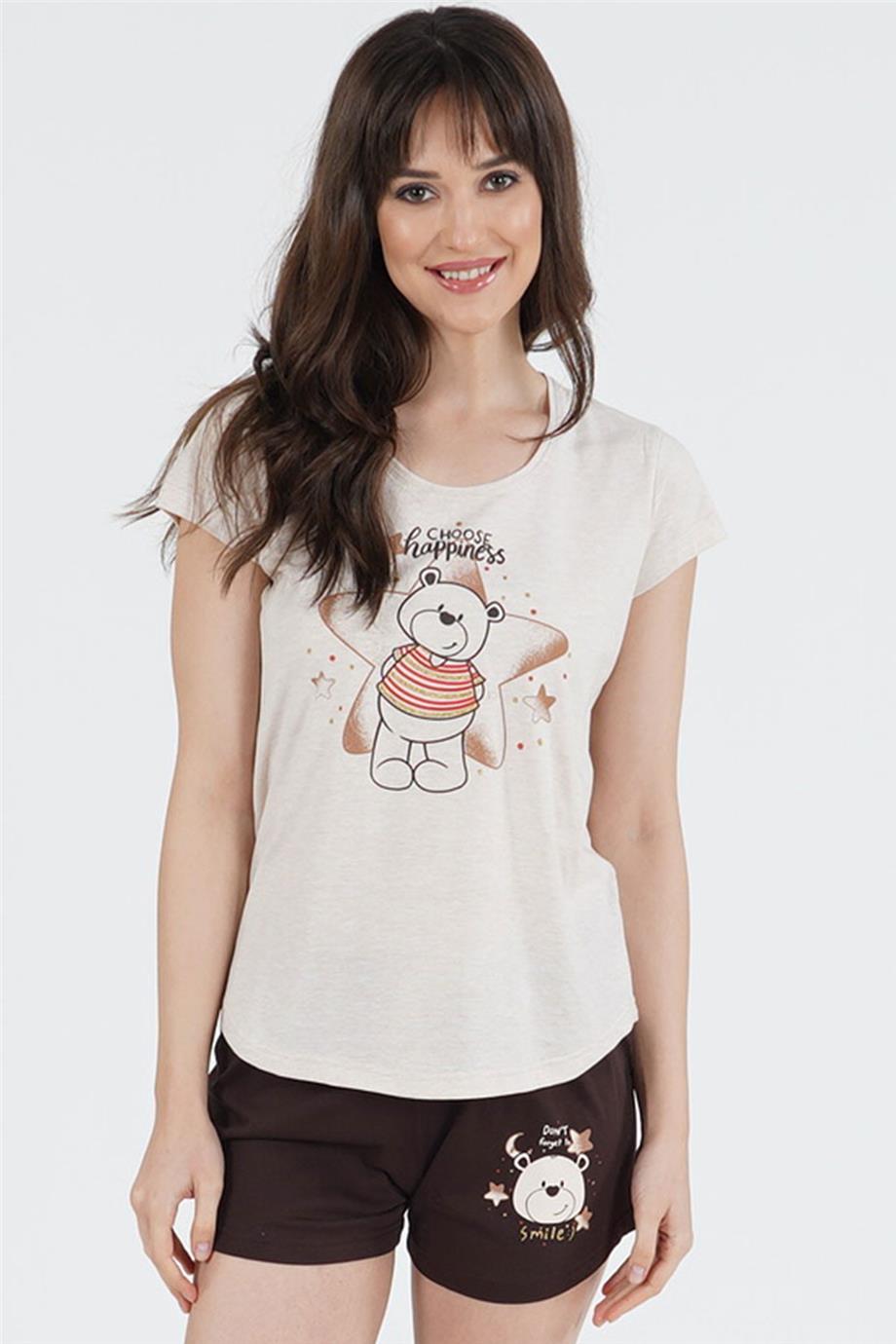 Vienetta Kadın Kısa Kollu Şortlu Pijama Takımı