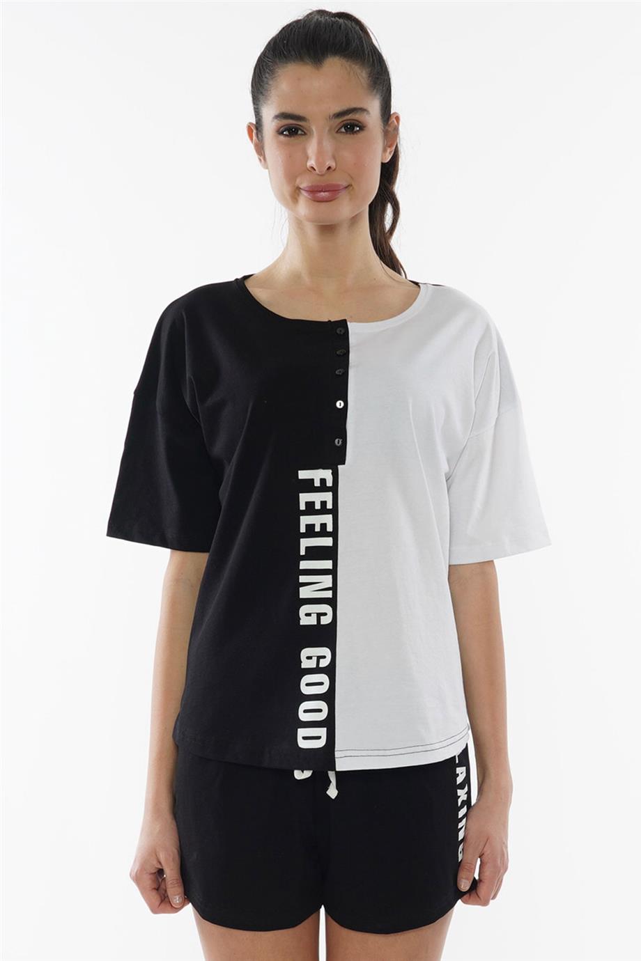 Vienetta Kadın Kısa Kollu Şortlu Pijama Takımı