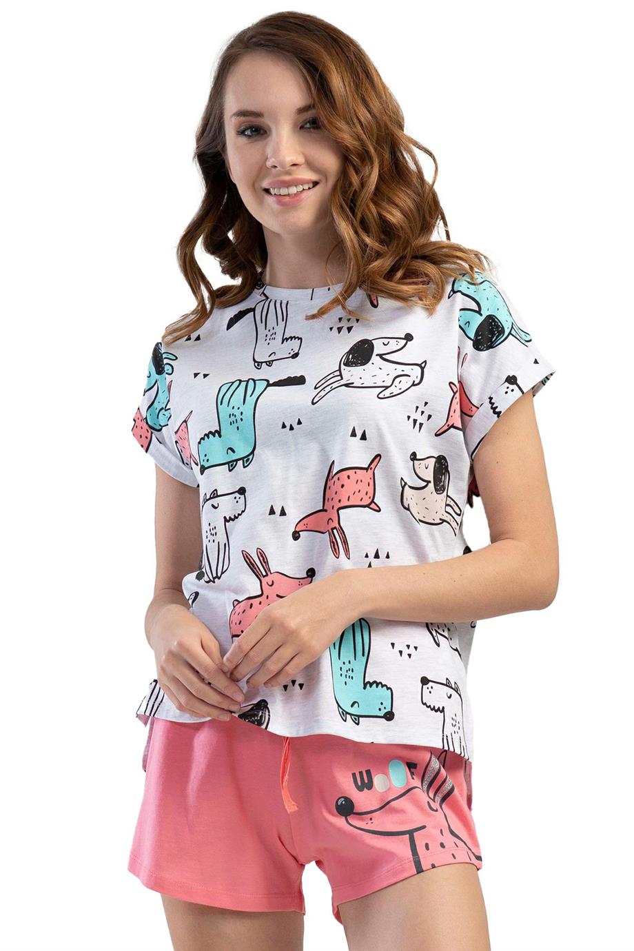 Vienetta Kadın Kısa Kollu Şortlu Pijama Takımı