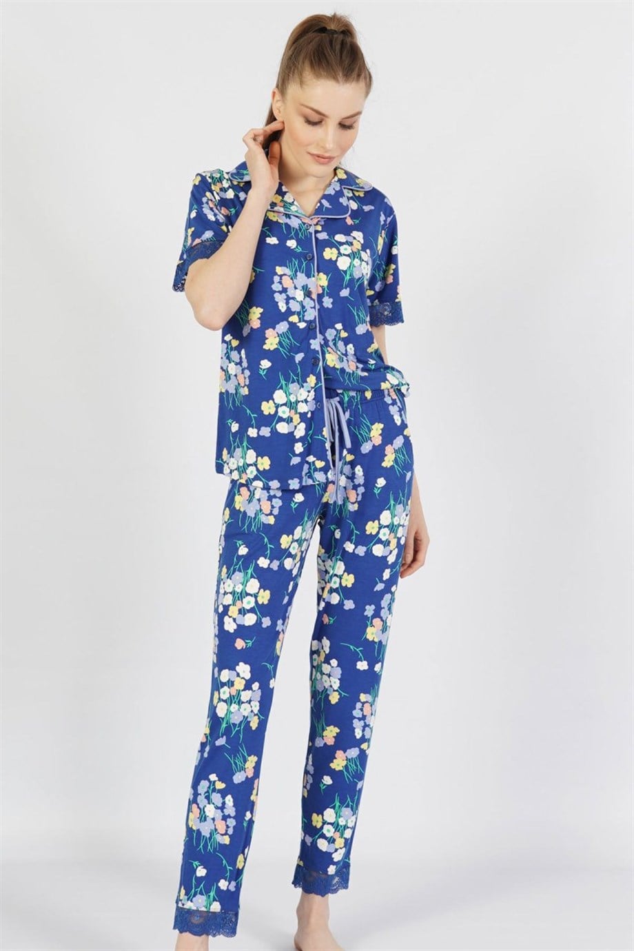 Vienetta Kadın (Mavi) Kısa Kollu Pijama Takımı 0110090427