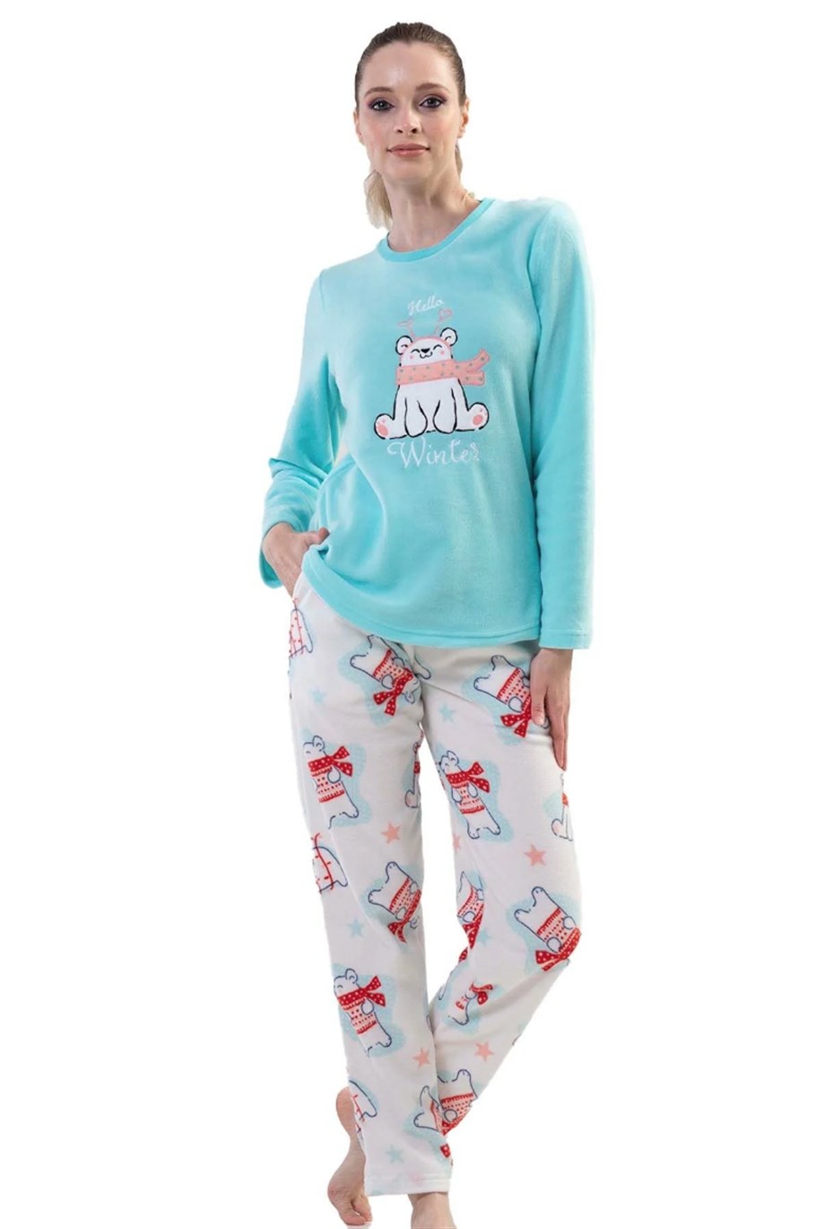 Vienetta Kadın Mint Polar Uzun Kollu Pijama Takımı 2030400183
