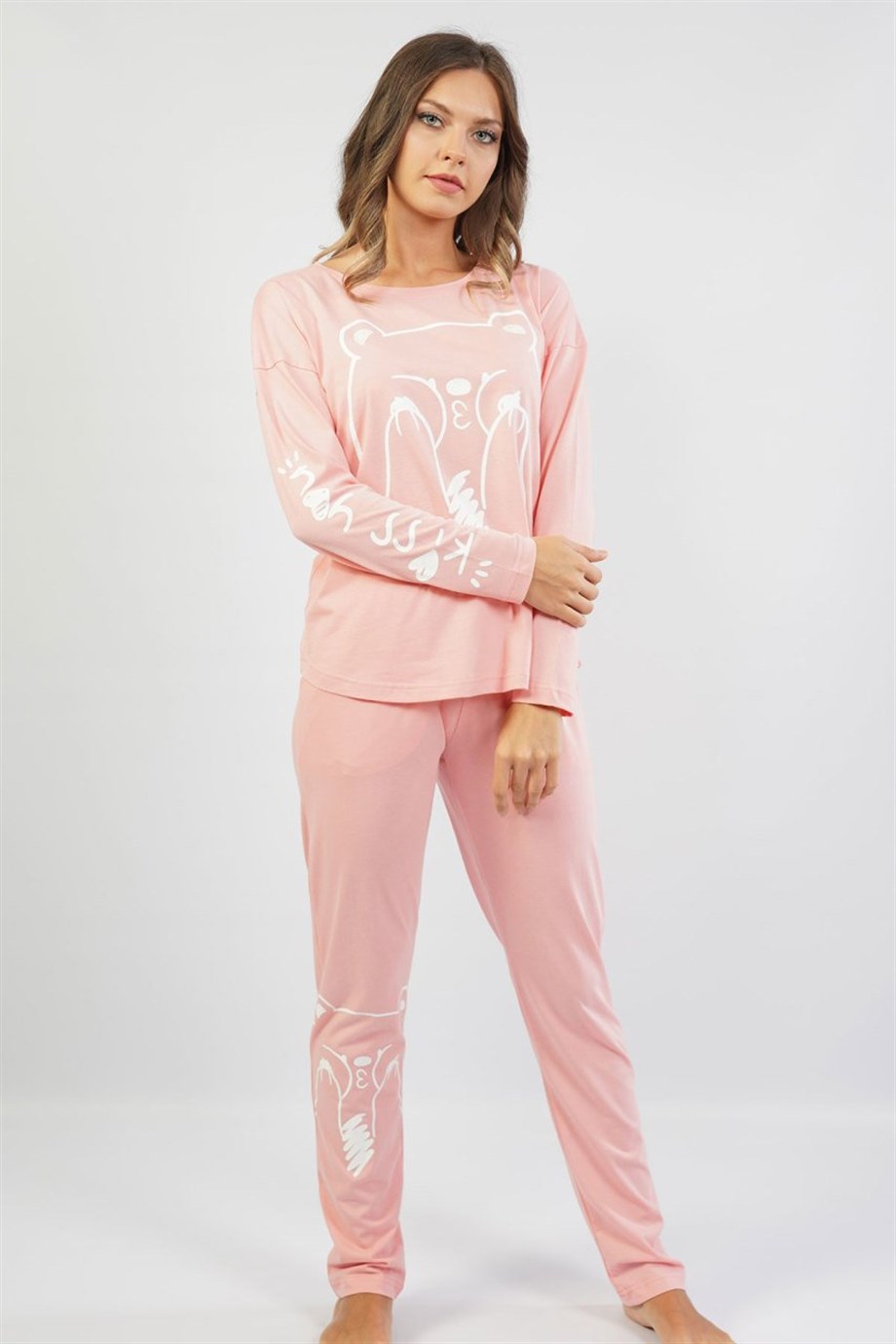 Vienetta Kadın Pembe Uzun Kol Cepli Pijama Takım 1061260000