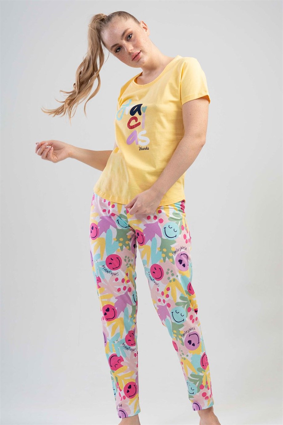 Vienetta Kadın (Sarı) Kısa Kollu Pijama Takımı 1110100391 