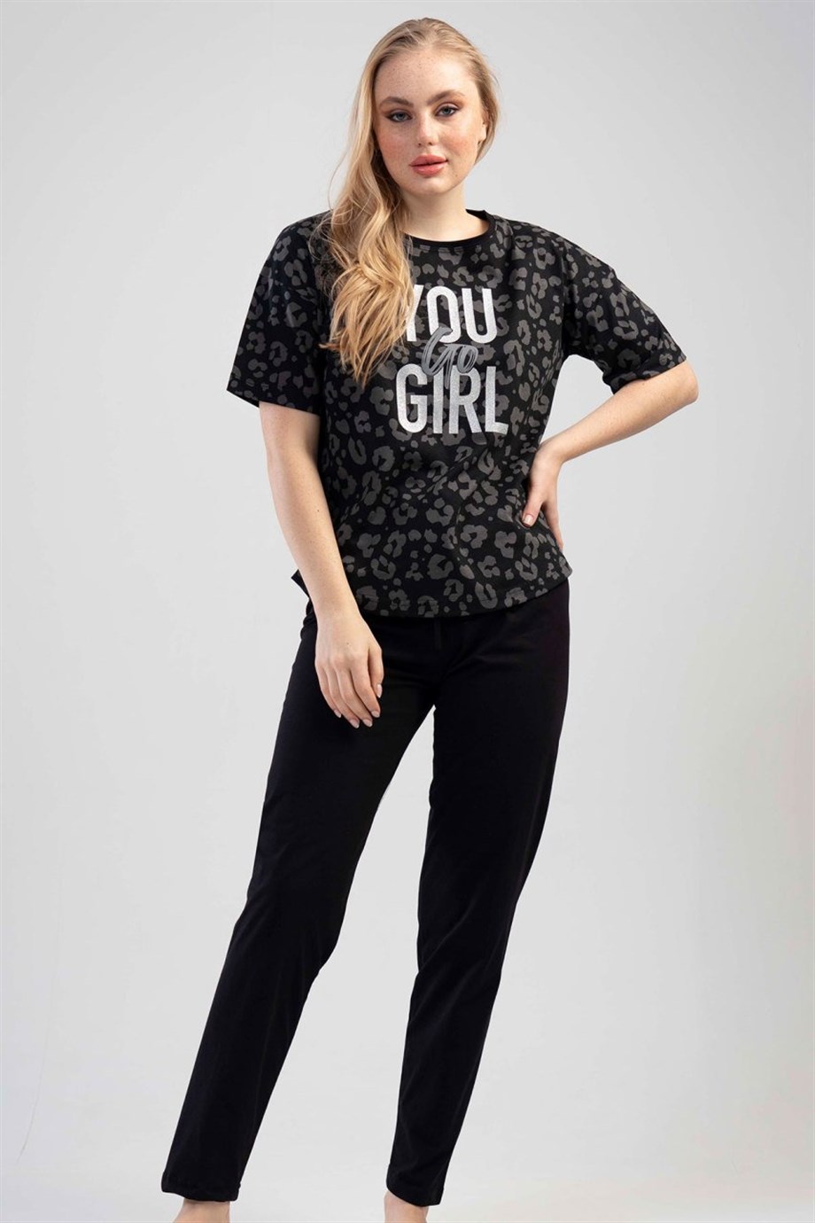 Vienetta Kadın (Siyah) Kısa Kollu Pijama Takımı 1110290335 