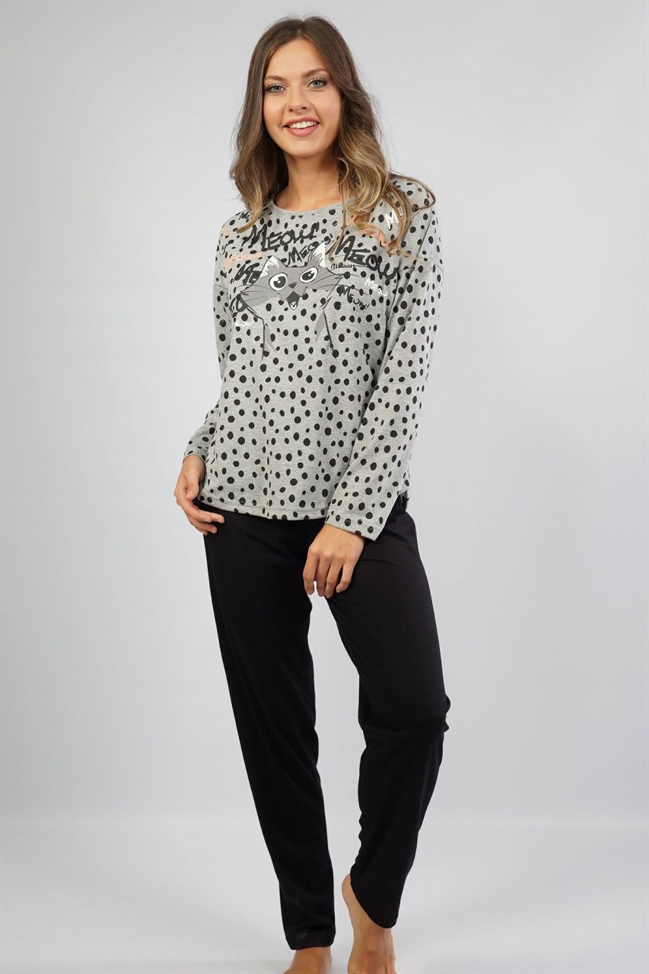 Vienetta Kadın (Siyah) Uzun Kollu Pijama Takımı 1060041962