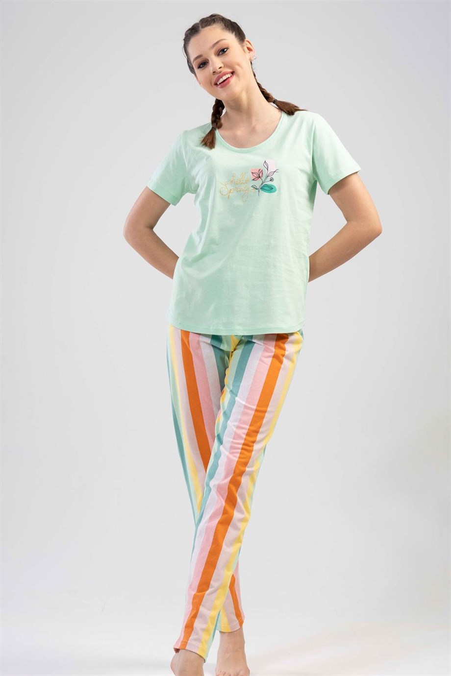 Vienetta Kadın (Yeşil) Kısa Kollu Pijama Takımı 1111180399 