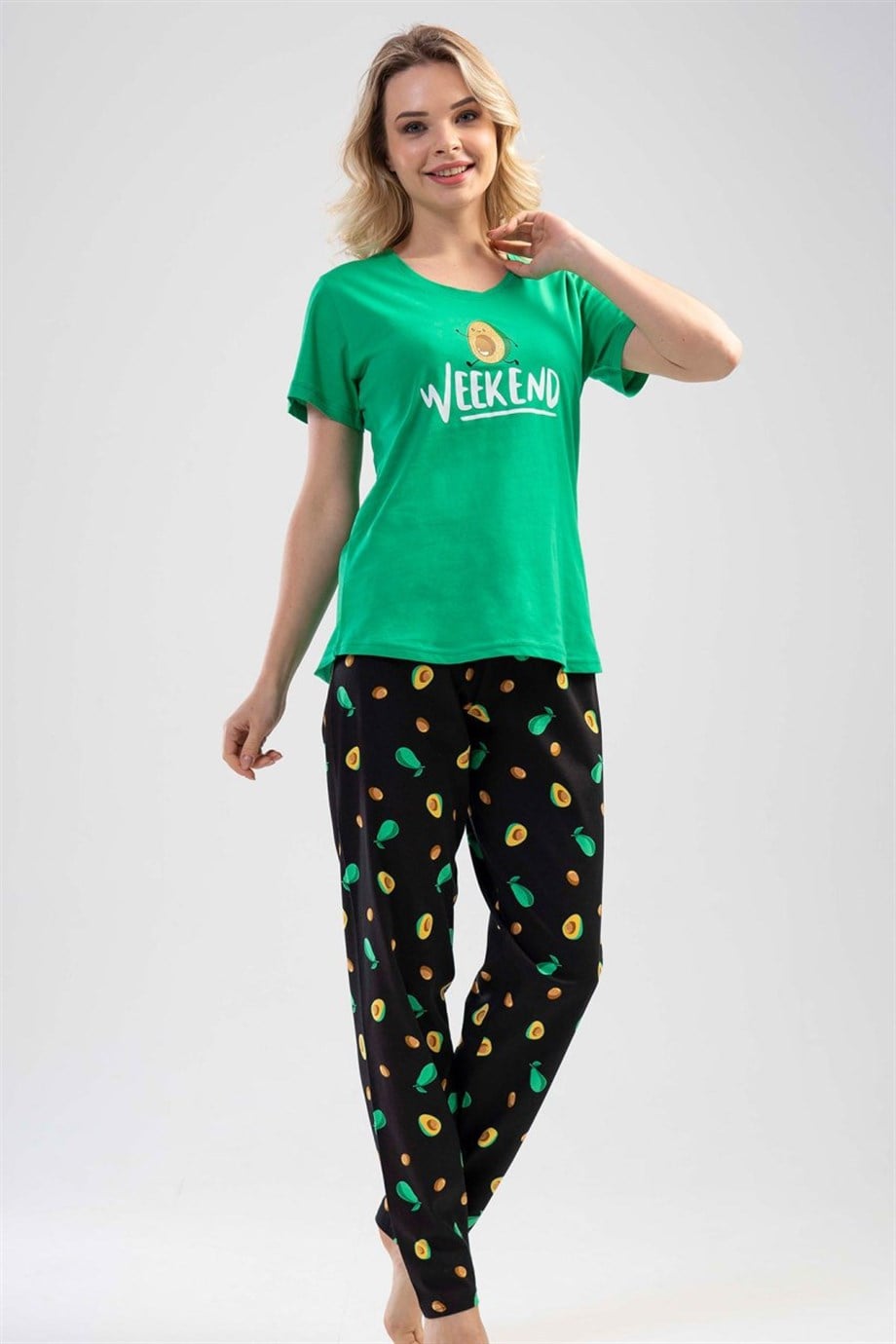 Vienetta Kadın (Yeşil) Kısa Kollu Pijama Takımı 1112606681