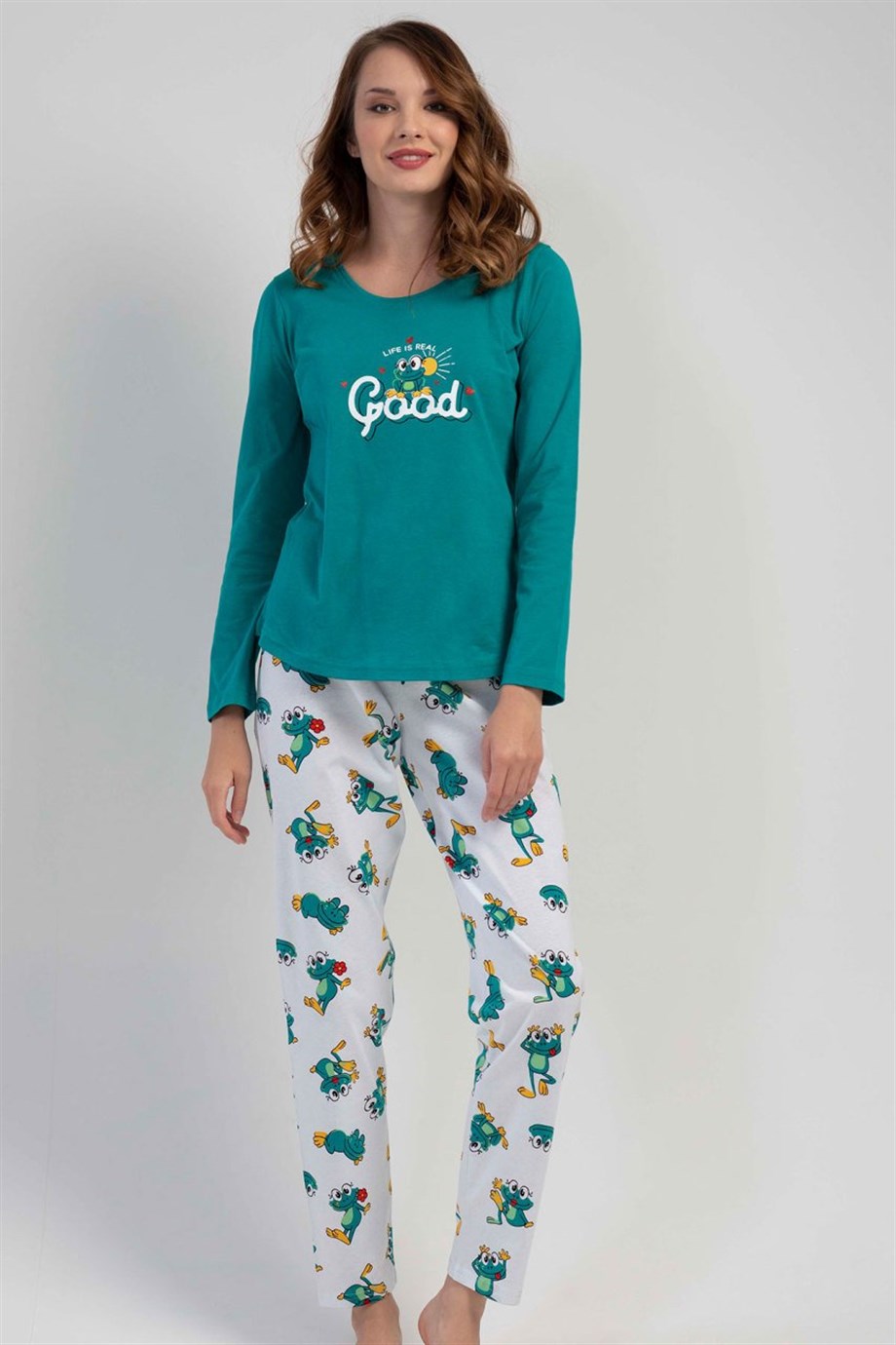 Vienetta Kadın (Yeşil) Uzun Kollu Pijama Takımı 1100355860