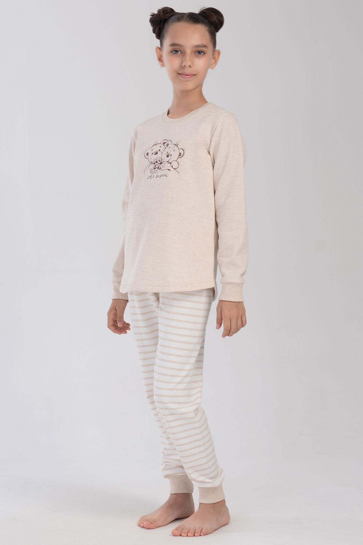 Vienetta Kids 4030970000 Kız Çocuk Uzun Kollu 2 İplik Pijama Takımı