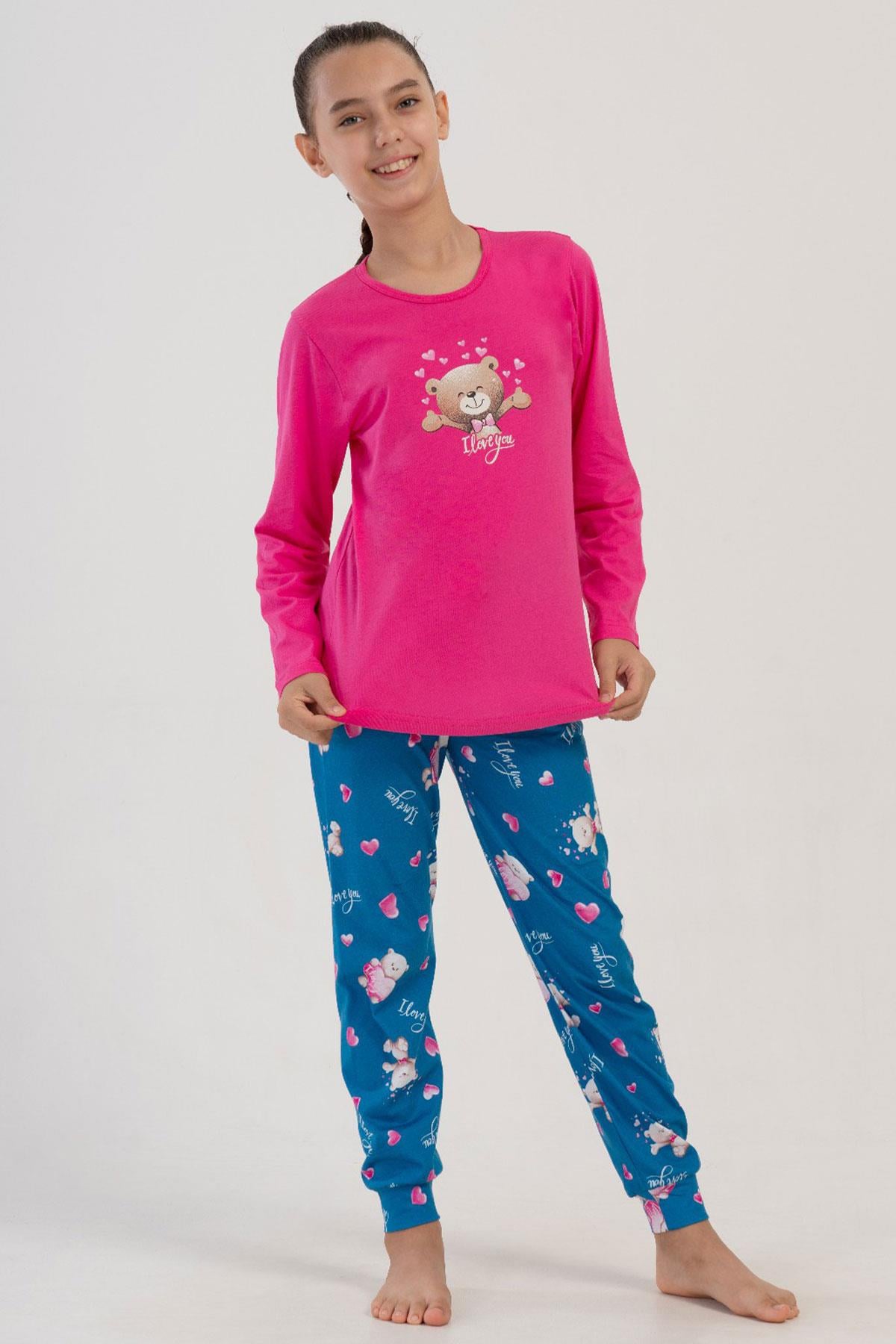 Vienetta Kids 4052845698 Kız Çocuk Uzun Kollu Pijama Takımı