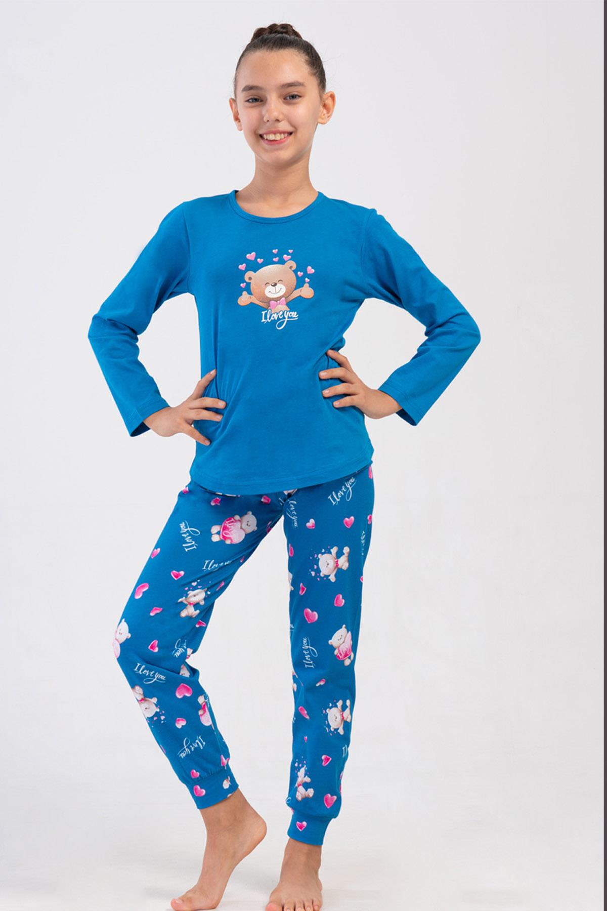 Vienetta Kids 4052845698 Kız Çocuk Uzun Kollu Pijama Takımı
