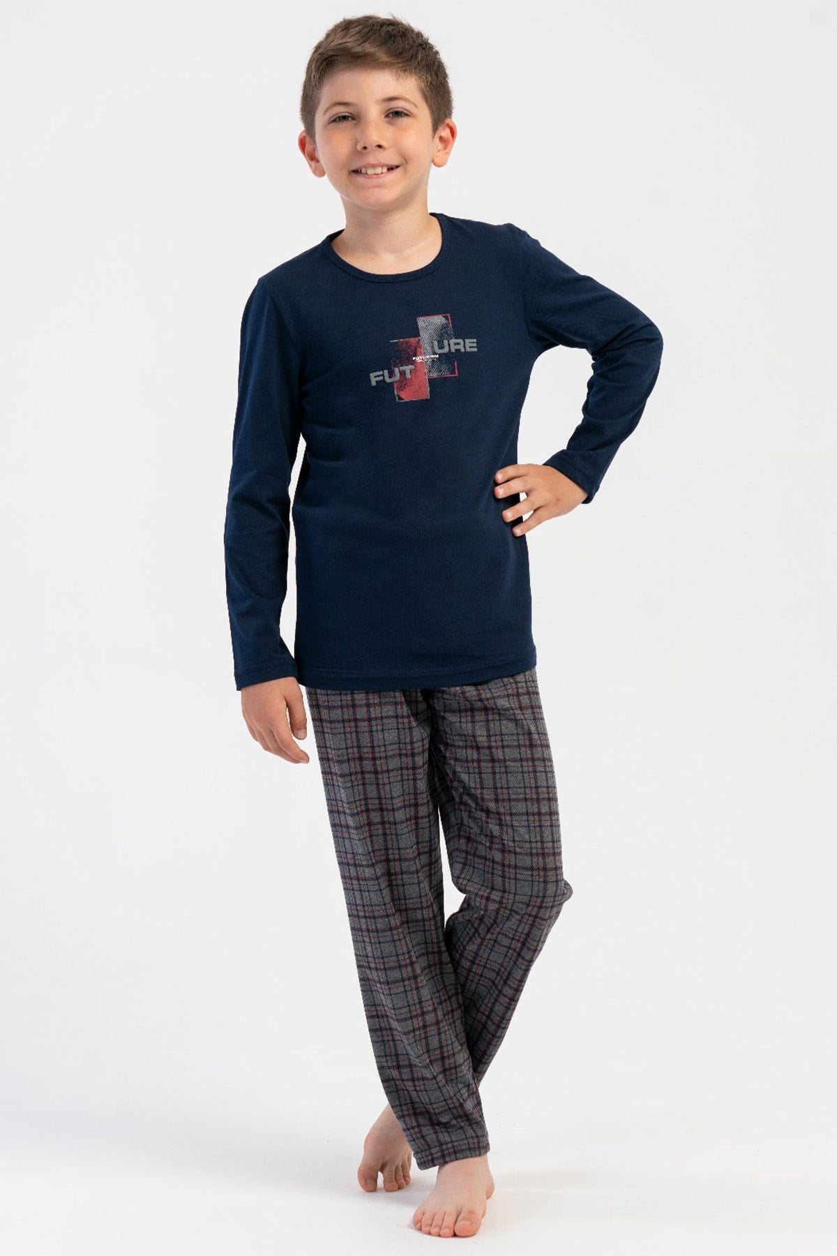 Vienetta Kids 5031062082 Erkek Çocuk Uzun Kollu Pijama Takımı