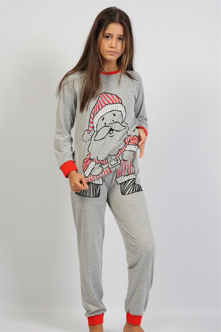 Vienetta  Kız Çocuk (Gri Melanj) Uzun Kollu Pijama Takımı 1062080000