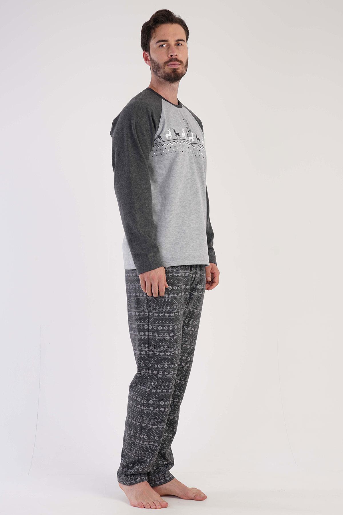 Vienetta Man 3040951849 Erkek Uzun Kollu İki İplik Pijama Takımı