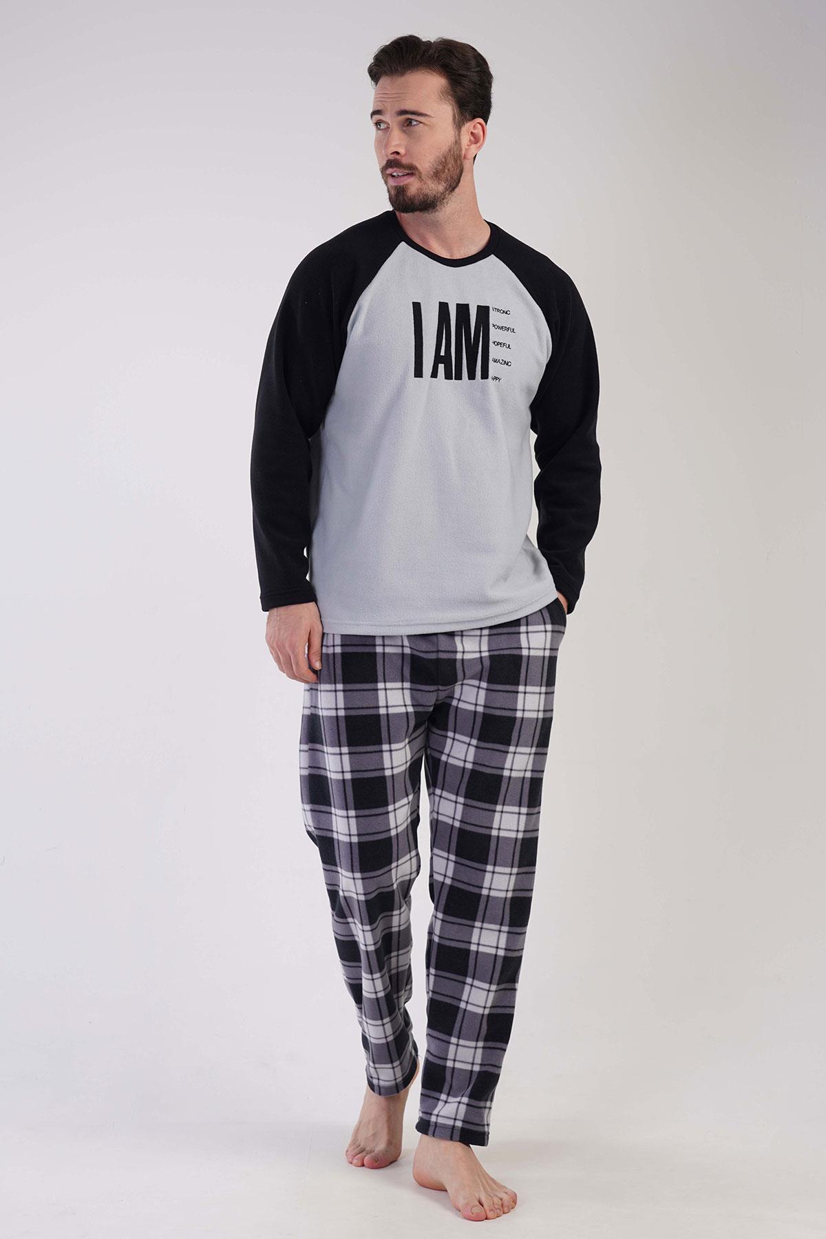 Vienetta Man 3050110283 Erkek Uzun Kollu Polar Pijama Takımı