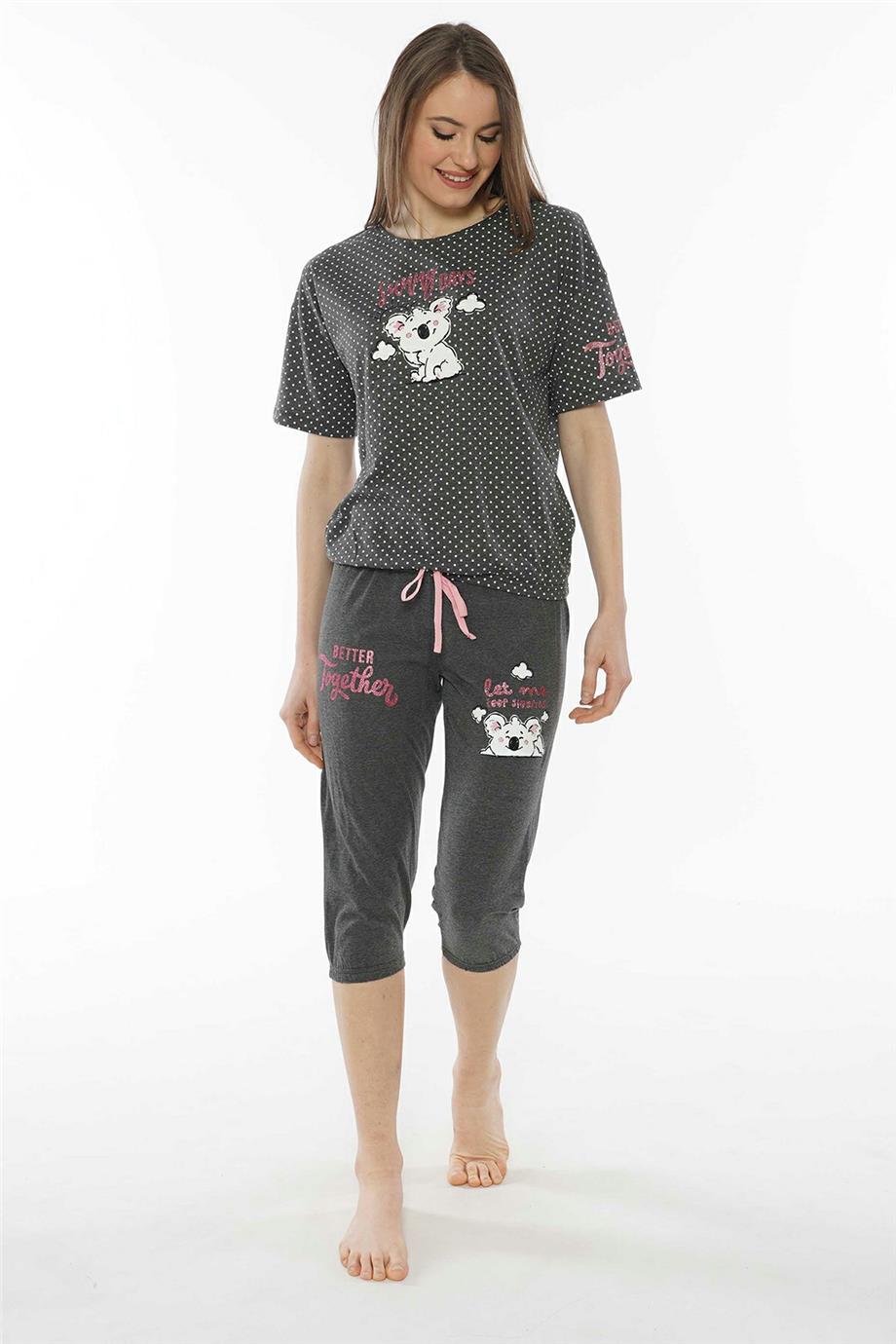 Vienetta Vienetta Kadın Kısa Kollu Caprı Pijama Takımı