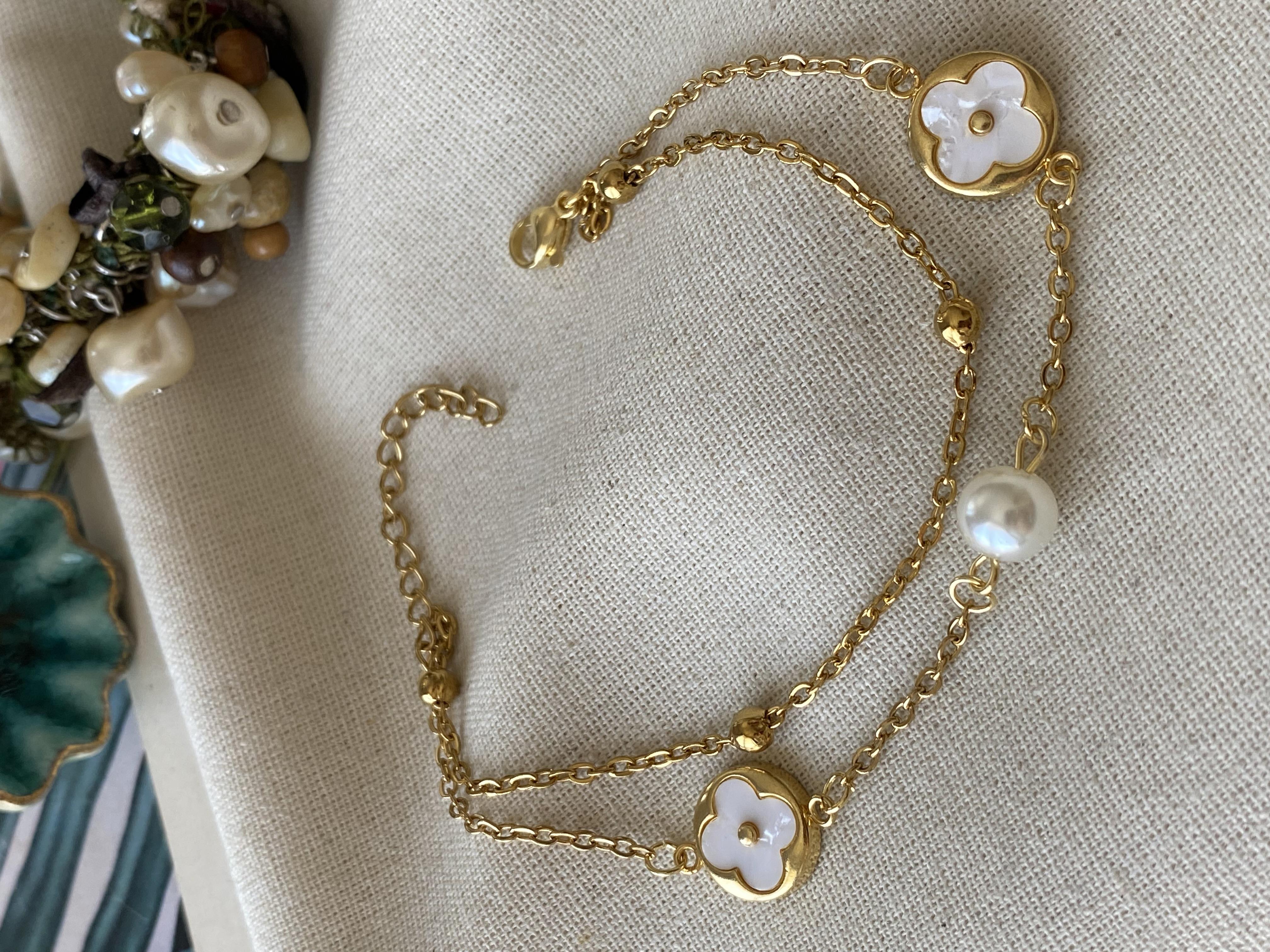  Çelik Beyaz Luv İncili Halhal