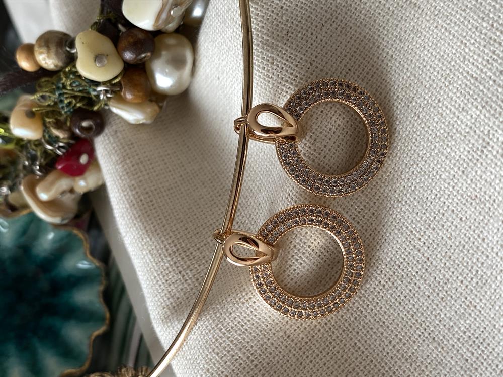 Steel Stone Wreath Earrings