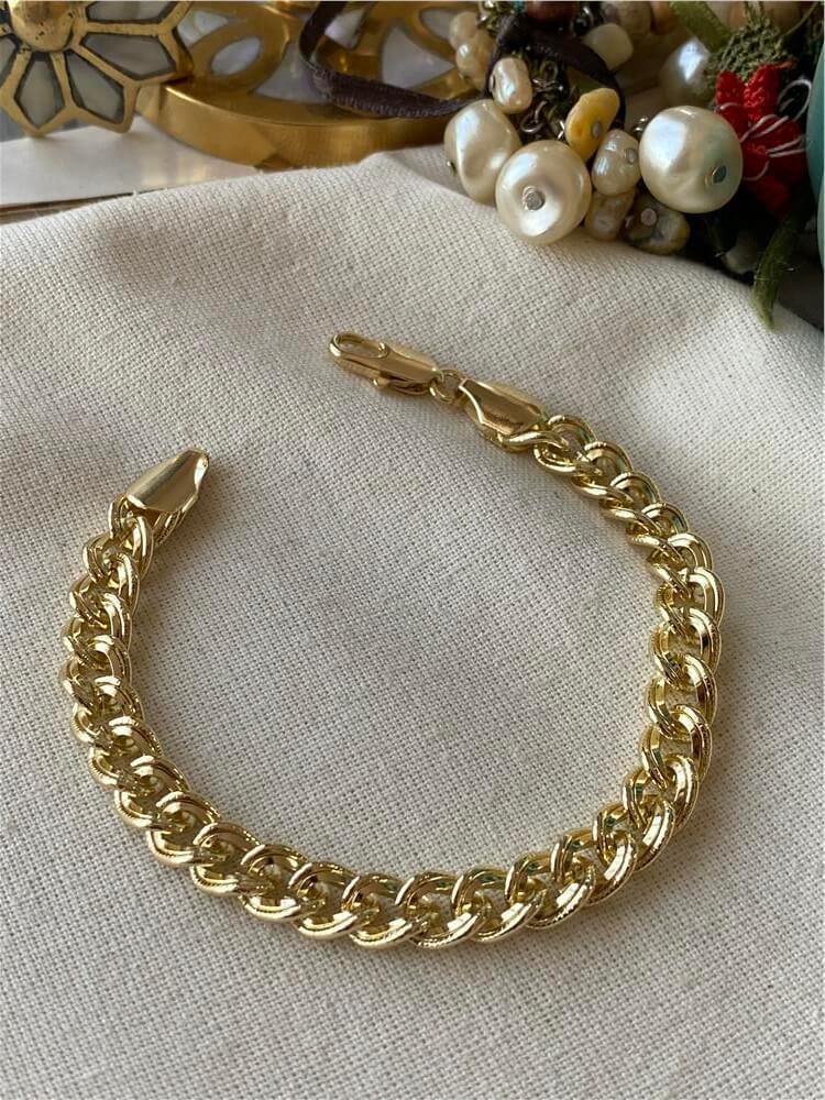 14K Çift Görünümlü Zincir Bileklik