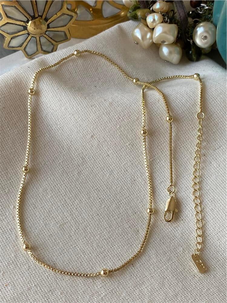 14K Dorikalı Kare Zincir