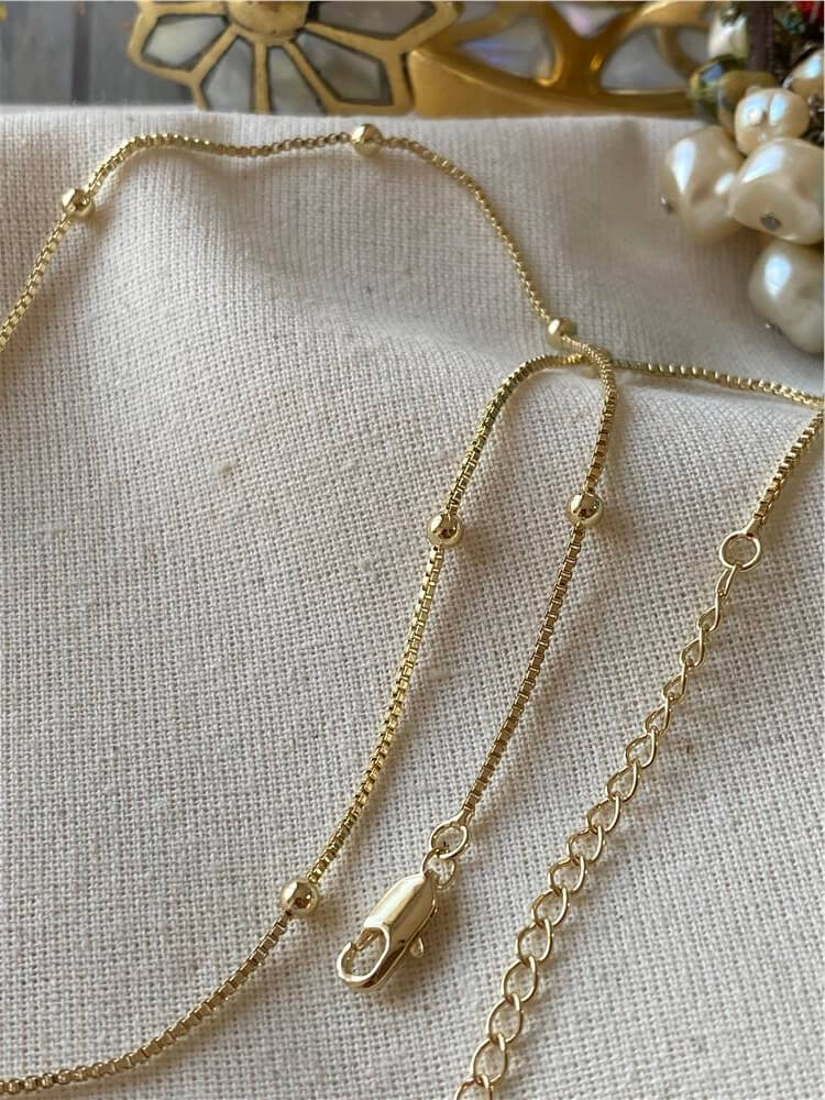 14K Dorikalı Kare Zincir