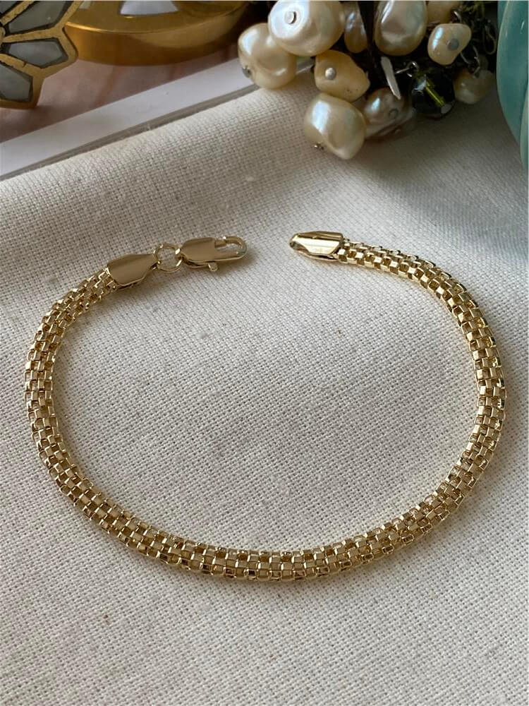 14K Hasır Örme Bileklik