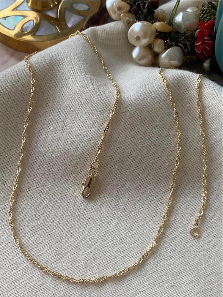 14K İnce Sarmal Zincir 