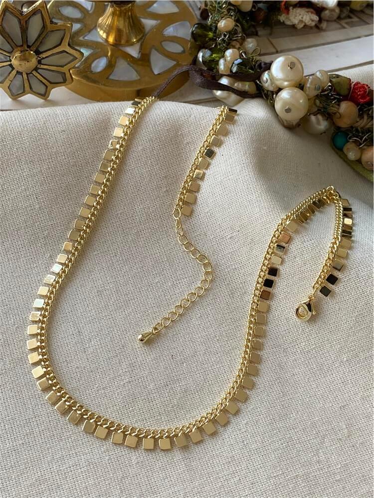 14K Kare Pul Kolye