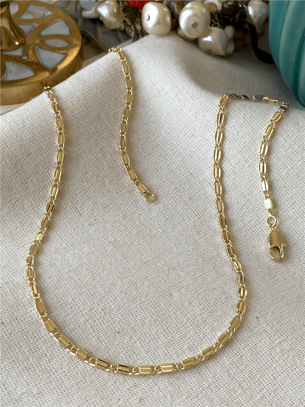 14K Kilit Model Zincir Kolye
