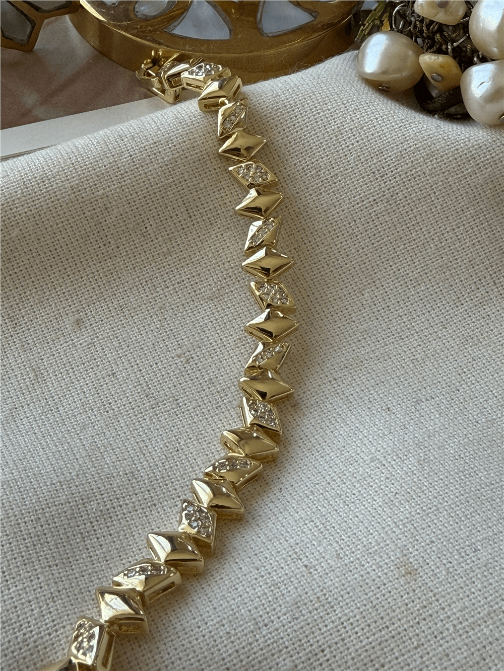 14K Taşlı Baklava Model Bileklik