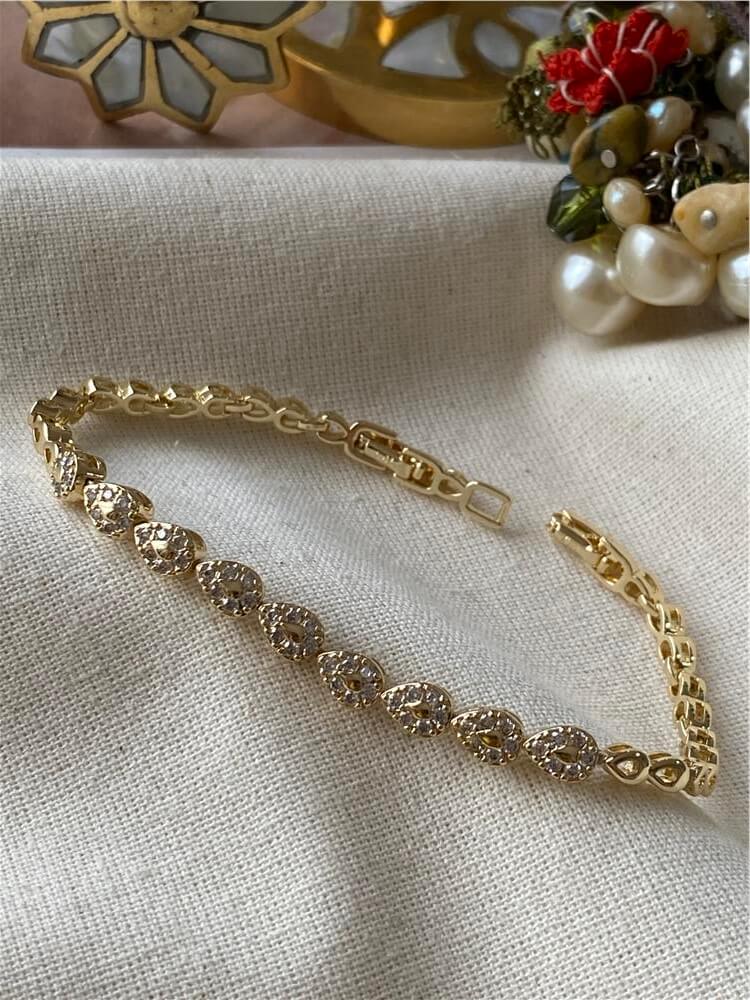 14K Taşlı Damla Model Bileklik