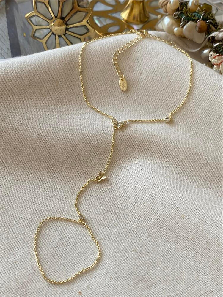 14K Taşlı Kelebek Detaylı Şahmeran